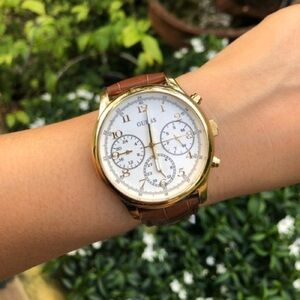 NEW GUESS Brown and Gold-Tone Women's Watch